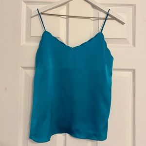 Anthropologie Harlyn scalloped edge satin cami
